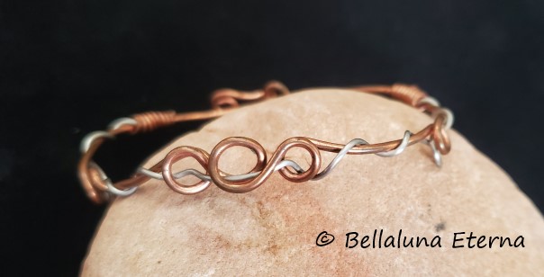 Raw Copper and Stainless Steel Bracelet