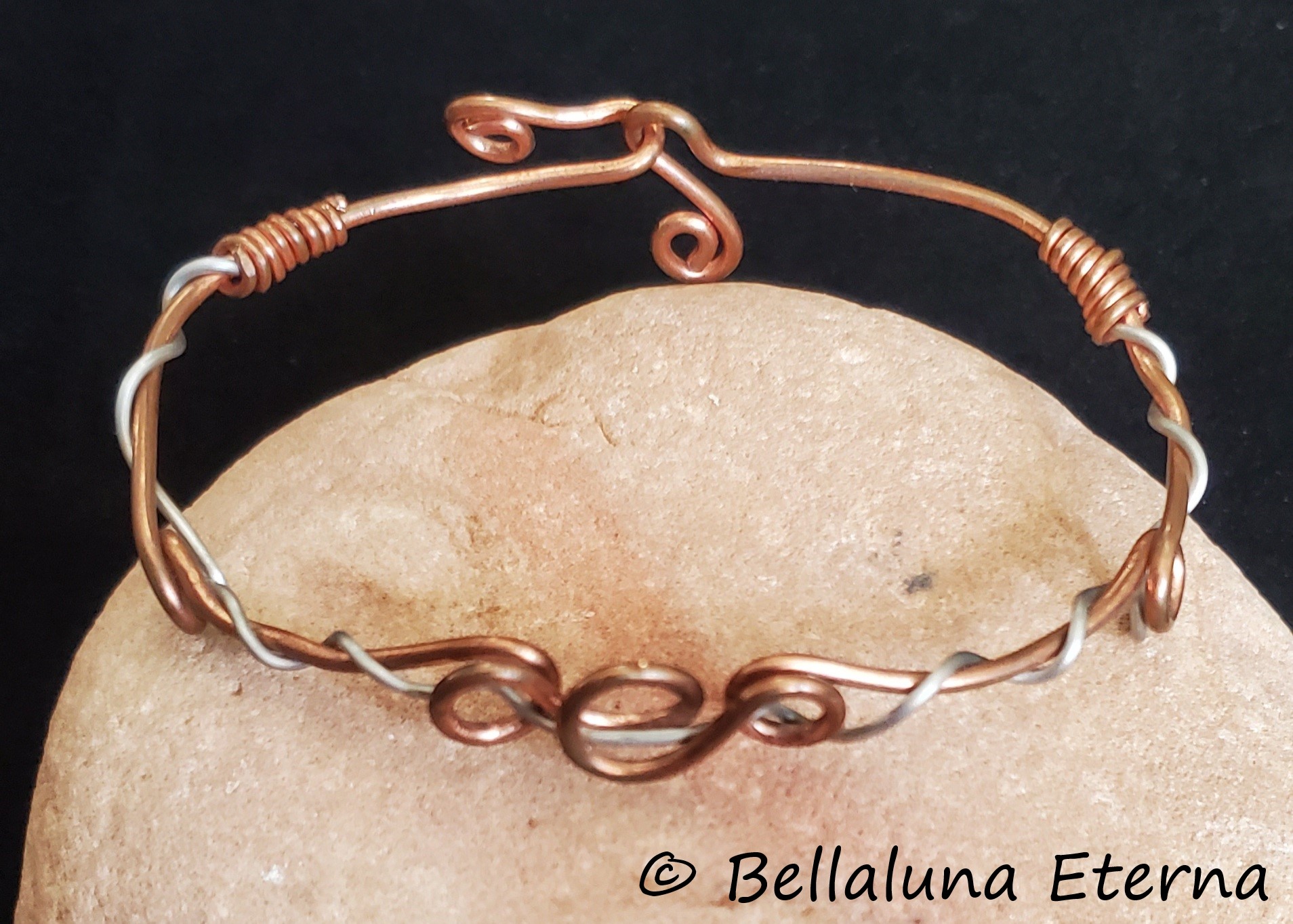 Raw Copper and Stainless Steel Bracelet