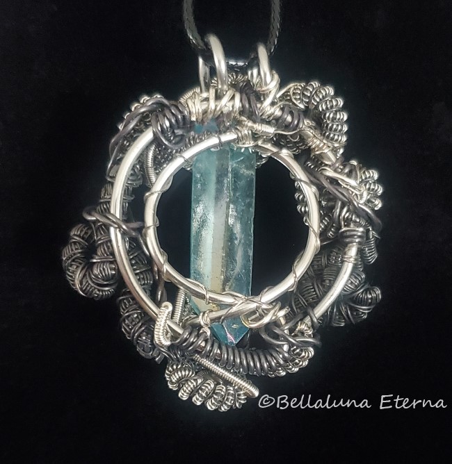 Aqua Aura Crystal Pendant