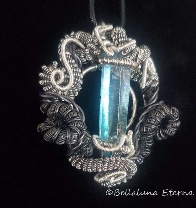 Aqua Aura Crystal Pendant